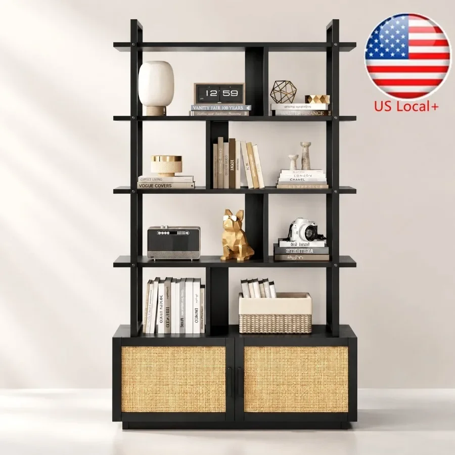 Bookshelf - Bibliothèque en rotin à 5 niveaux